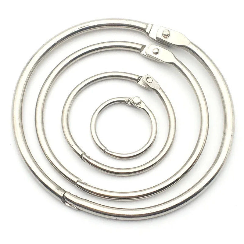 Shuokecrafts Silver Metal 1inch=25mm Inner Diameter Loose Leaf Binder Rings