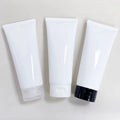 250ml White Flat Cosmetic Plastic Soft Tube Empty PE Facial Cleanser Shampoo Lotion Squeeze Bottle Flip Cap PP Cap Silk Screen