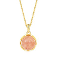 Collar Joyeria Piedras Naturales 11mm Round Cabochon Natural Sun Stone 925 Sterling Silver Necklace NI145