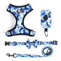 Adjustable Polyester Pet Harness Bandana Reflective Dog Collar Set with Leash for Corgi Teddy French Bulldog Wholesale