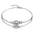 925 Silver Sterling Silver GRA Certified 1ct 6.5mm D Color Moissanite Chain Bracelet
