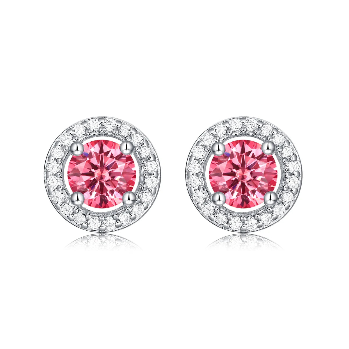 New Design Sterling Silver 925 Round Earrings/earings for Women Ruby Elegant Personality  Jewelry Stud Earrings