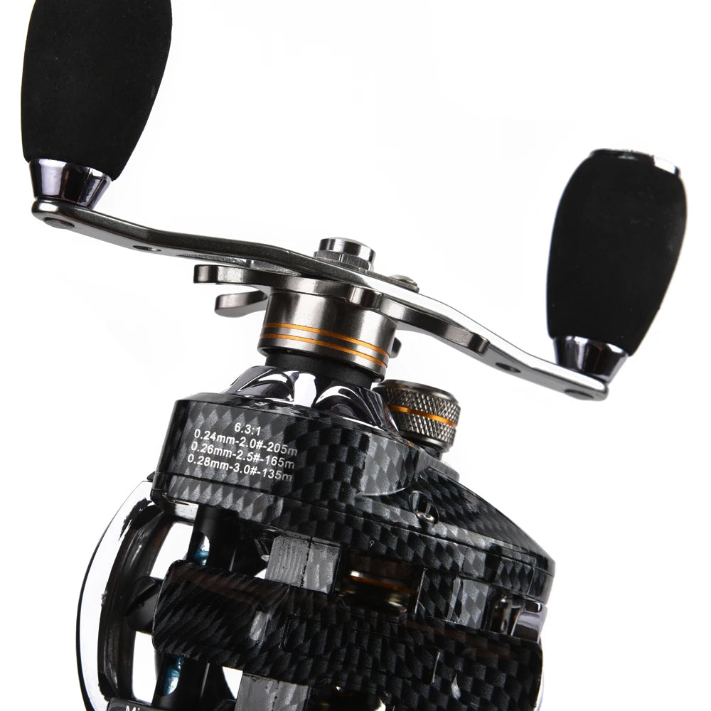 Factory Sale Plastic Aluminum Spool EVA Handle Trolling Reels for Bait Casting 6.3:1 Gear Ratio 9KG Tensile Strength Fishing