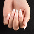 Full Cover French Long Almond Fake Nails Designs False Nails Artificial ABS Stiletto Oval Press on Nails for Ladies