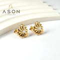 Ason Fashion Jewelry Stainless Steel 18K Gold Plated Classy Ladies Jewelries and Earing Women Pearl Daisy Flowers Stud Earrings