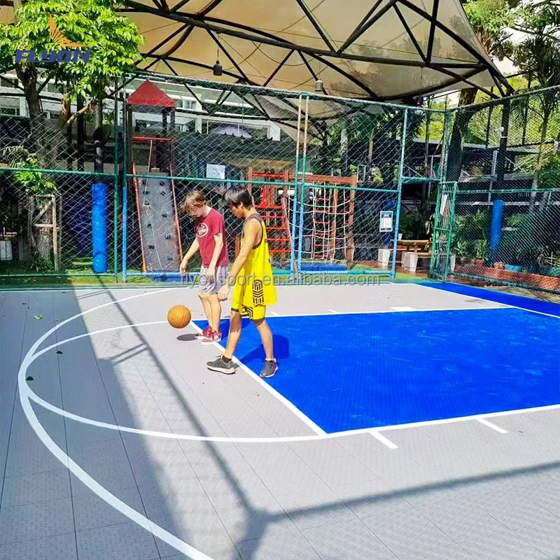 Easy Installation UV Resistance TPV Interlocking Plastic Basketball Court Tiles