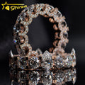 Custom Made 10K Solid Rose Gold 50 Pointers Side Iced Lab Grown Diamond CVD Eternity Ring Band for Men