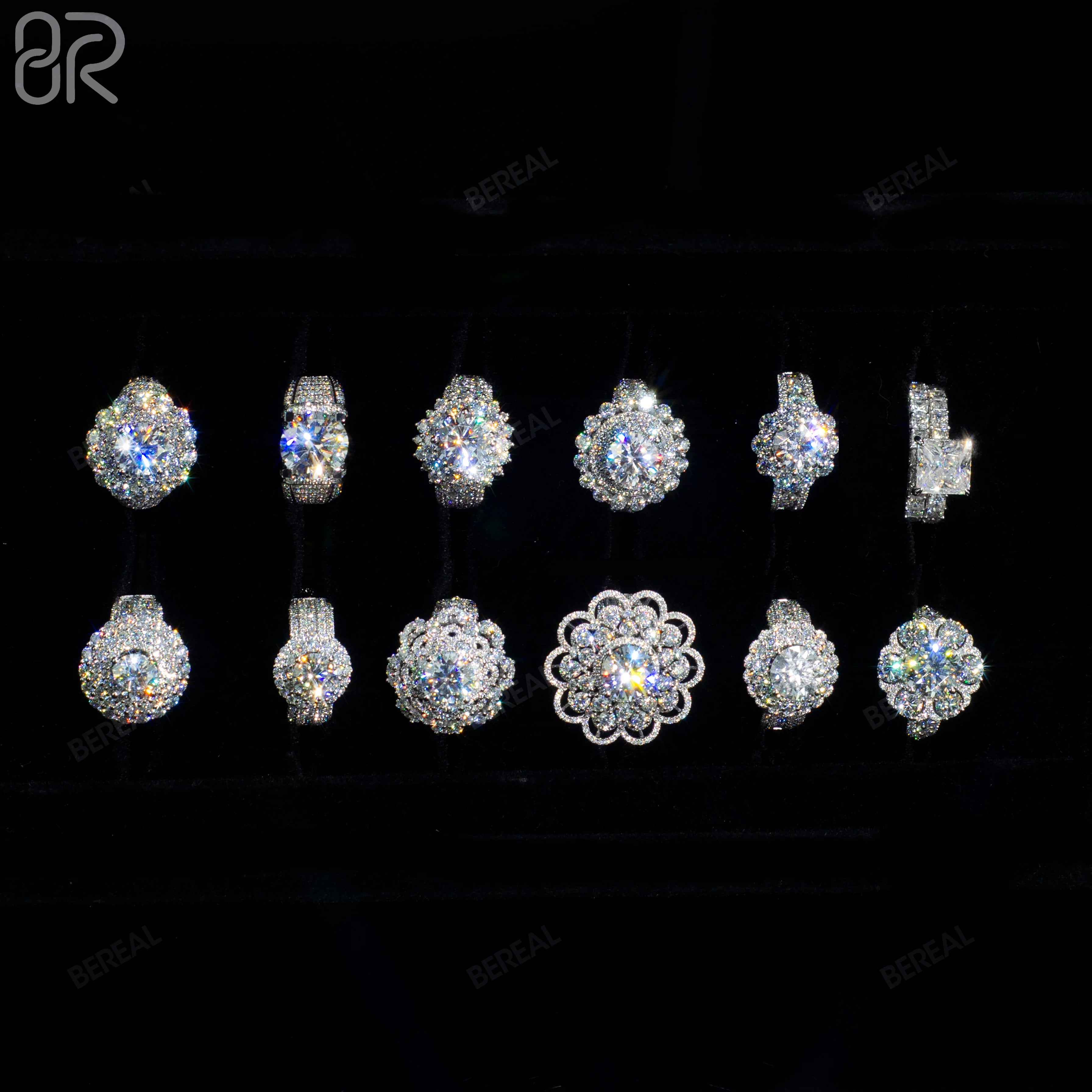 Wholesale Vvs Moissanite Wedding Ring Pass Diamond Test Emerald Cut Diamond 925 Silver Engagement Ring for Women