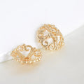 Creative 10*10*3mm 24k Gold Flower Bead Cap DIY Exquisite Brass Hollow Bead Cap for Jewelry Making