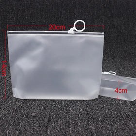 Custom Recycled Black Matte Frosted Waterproof Mylar PVC Packaging Bags Zipper Circle Head for Clothes Promotional Item