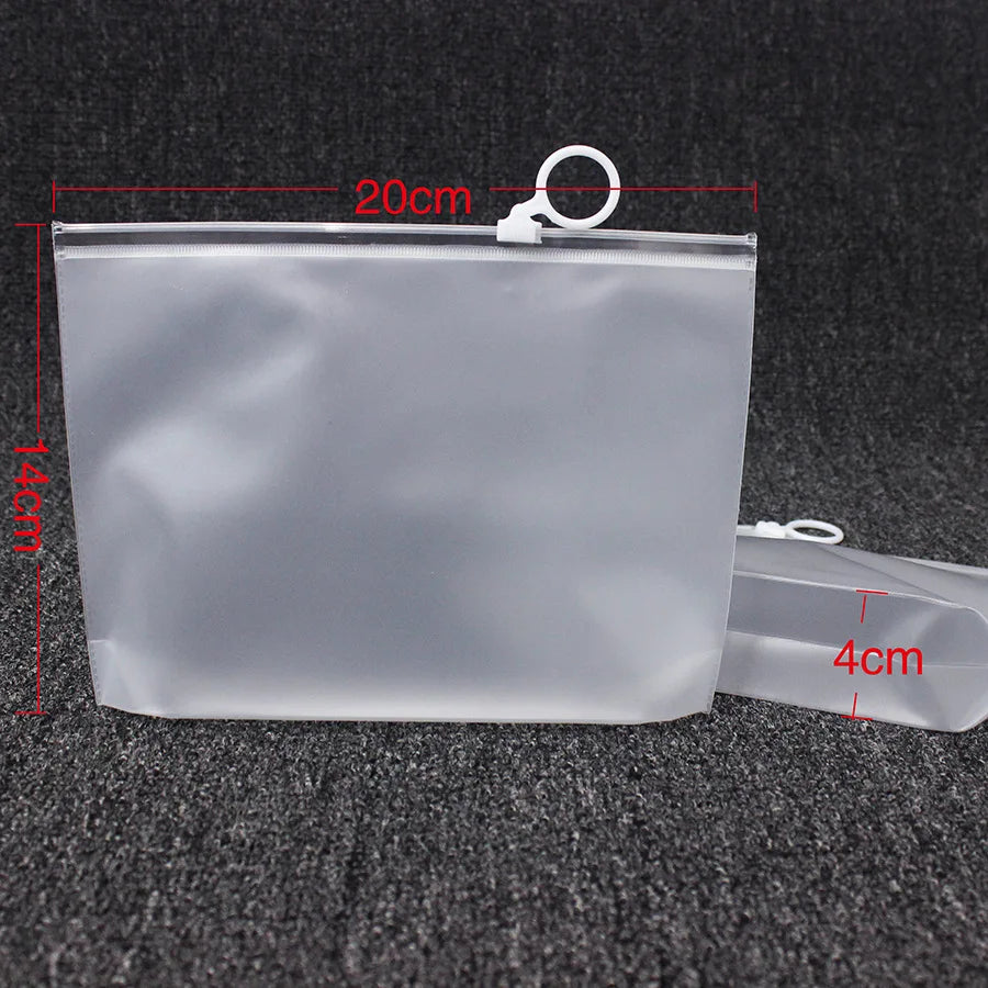Custom Recycled Black Matte Frosted Waterproof Mylar PVC Packaging Bags Zipper Circle Head for Clothes Promotional Item