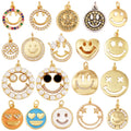 Happy Cry Face Expression Emtion Love Call Me Charm Pendant in Gold Colour Jewelry Necklace Bracelet Making Supplies L92