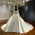 Jancember CJ067 Square Collar Satin and Beaded Ball Gown Wedding Dresses for Women