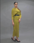 Recommend Miyake Pleated Two Piece Set Plus Size Women's Clothing Casual Dresses Polyester Elastane Dresses