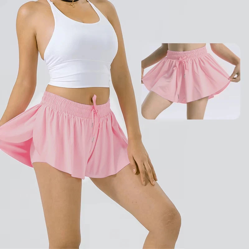 Teen Girls Children's Athletic Gym Running Tennis Biker Shorts Preppy Kids Dance Cheer Leading Youth Flowy Nylon/Cotton Shorts