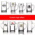 Wholesale Customized Logo 450ml 500ml 600ml 1 Liter Glass Beer Can Sublimation Mug Glass Cup with Handle
