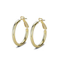 Hypoallergenic 925 Sterling Silver Round Hoop Earrings 18K Gold & Rhodium Plated Trendy Women's