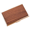 Custom Men Slim Minimalist Rfid Blocking Credit Card Holder Box Natural Business Aluminum Wooden Card Holder
