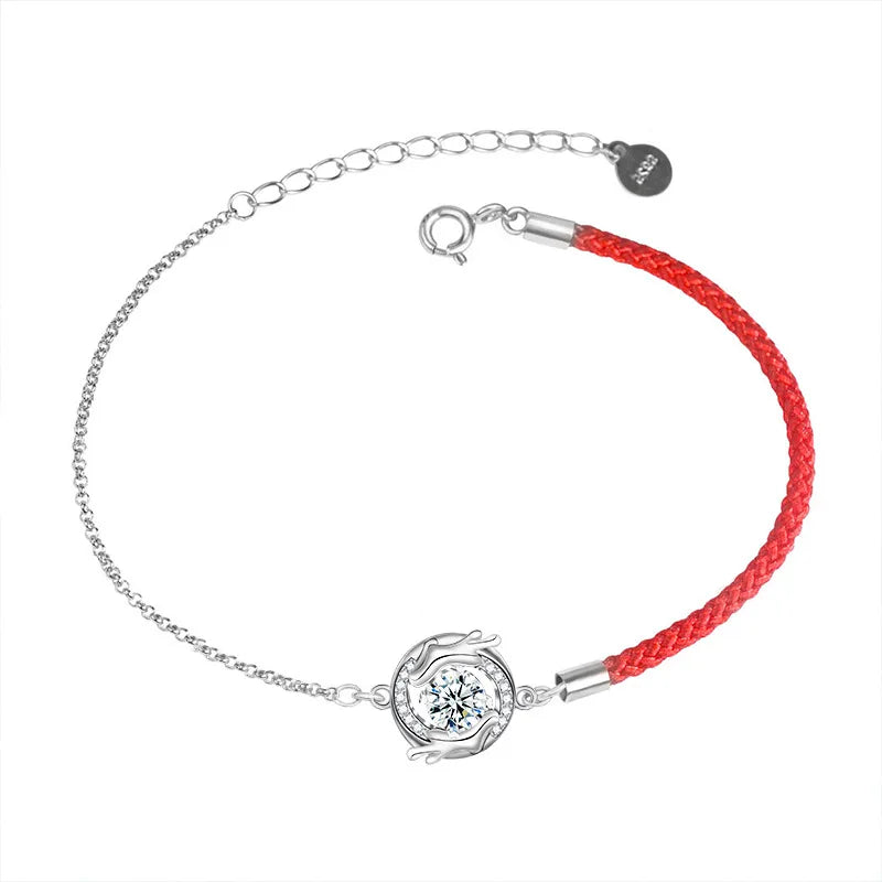 S925 Sterling Silver Moissanite Red Cord Bracelet Premium Product Category