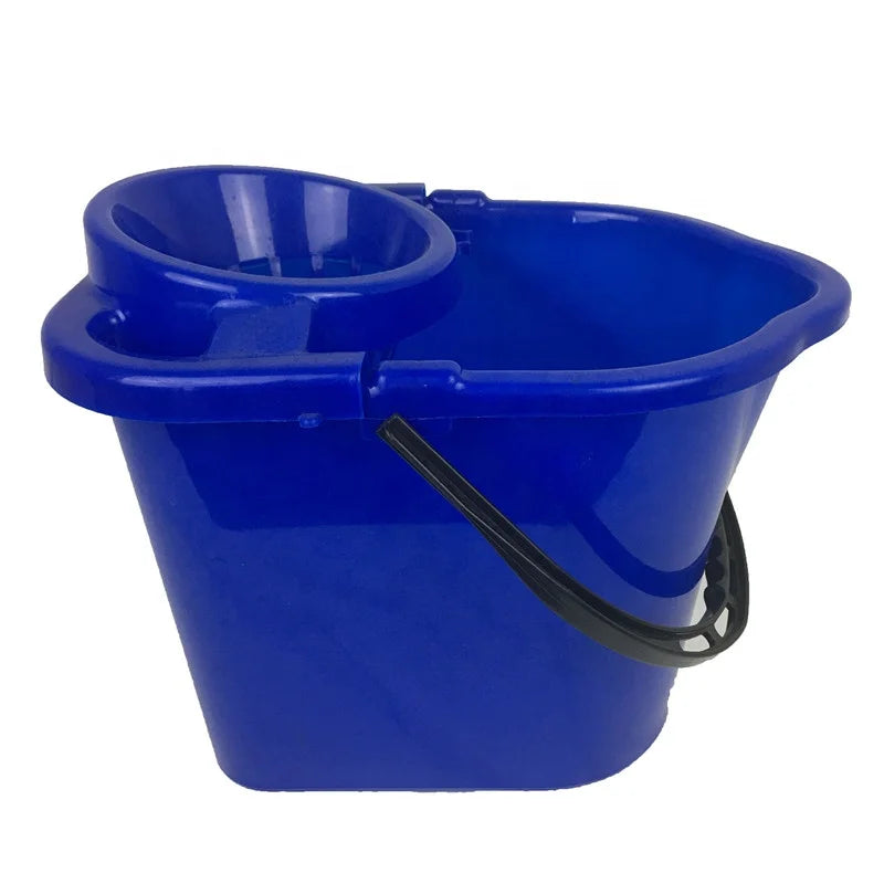 Quick Wring Bucket Floor Cleaning With Handle Plastic Floor Wringer Blue 10L Mop and Bucket
