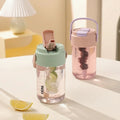 Internet Celebrity Summer PC Female Student Suction Tube Cup Portable Flower Design High Color Value Office Tea Coffee Cup