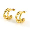 BM Hypoallergenic 18K Stainless Steel Gold-plated Multi-layer Earrings