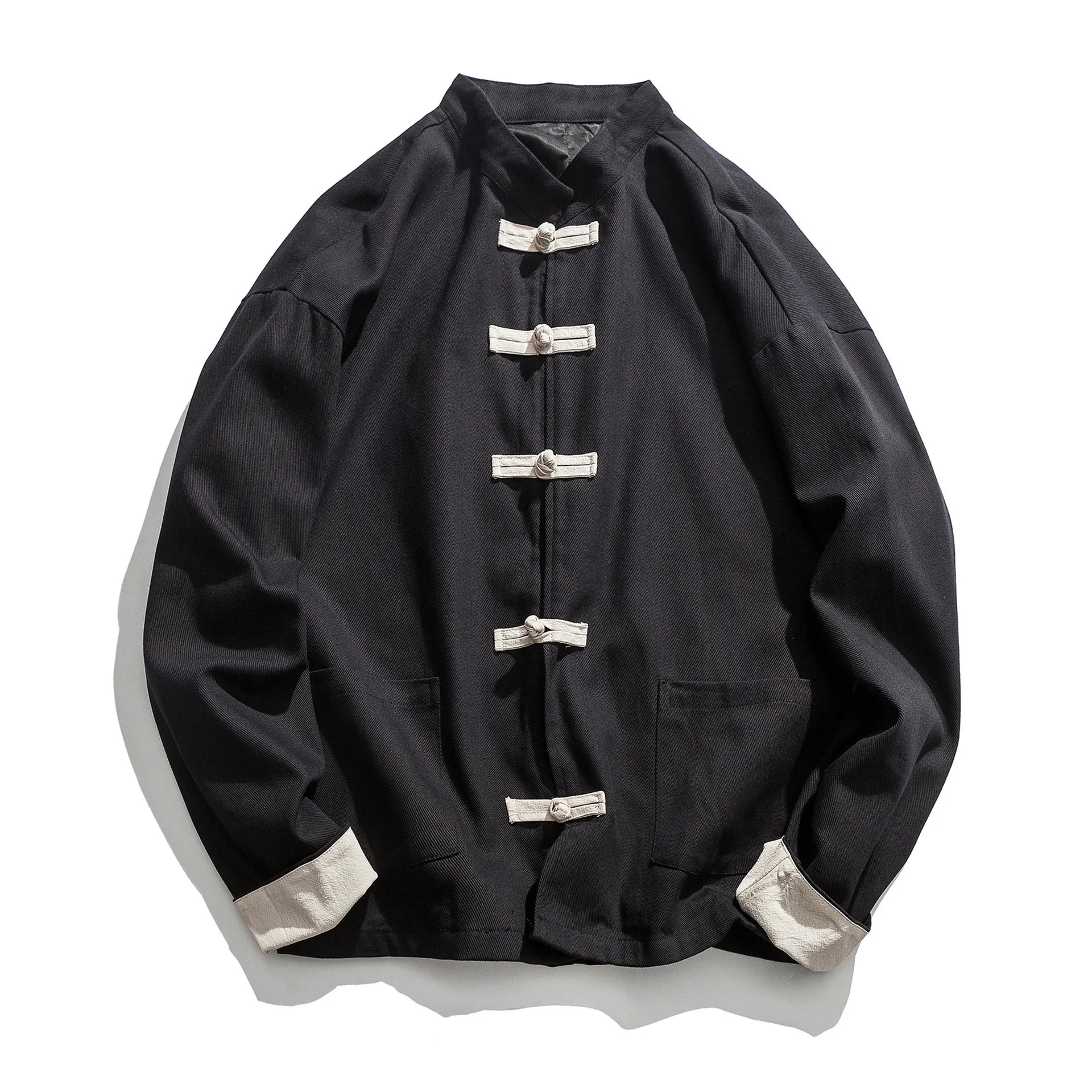 M-5XL Chinoiserie Retro Large Autumn and Winter Coiled Cotton Linen Men's Casual Jacket Fashionable Linen Tang Suit Shirt Jacket