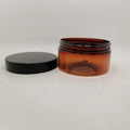High Quality 30ml 50ml 100ml 150ml 200ml 250ml Amber Plastic Cosmetic Container Pet Cream Jar and Lids with Black Lid