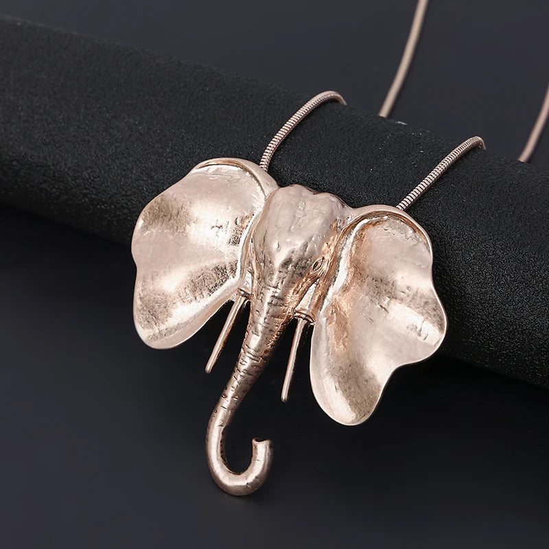 TongLing European Exaggerated Animal Exquisite Custom Chain Necklace for Women Girls Elephant Necklace