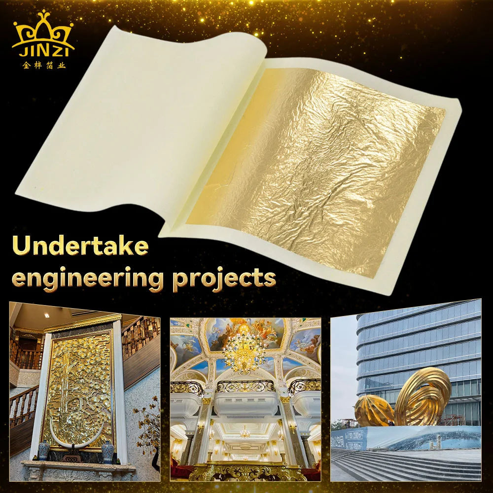 8 X 8 cm 24K Genuine Gold Foil Decoration Furniture Picture Frame Gilding 24K Pure Gold Leaf Sheets