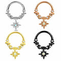 Wholesales Opal Septum Piercing Body Jewelry 4 Colors Septum Segment Rings Cartilage Small Hoop Earrings for Women Men