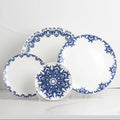 Factory Wholesale of Bulk White and Blue Flower Porcelain Wedding Hotel Restaurant Ceramic Plate Set