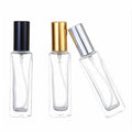 Rectangle Empty Spray Cosmetic Packaging 20ml Gold Silver Black Cap Refilling Glass Spray Perfume Bottle