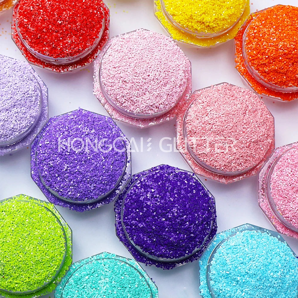 Newest Oil-based Solvent Resistant Grade Color Matte Chunky Mix Glitter for Nail Arts Christmas Decorations