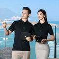 Seamless Polo Shirt for Business Workwear Casual No Iron Short Sleeved Shirt Quick Drying Solid Color T-shirt Work Uniform