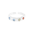 925 Silver Opening Adjustment Ring with Colored Zirconium Unisex Trendy Jewelry for Wedding Engagement Party or Gift