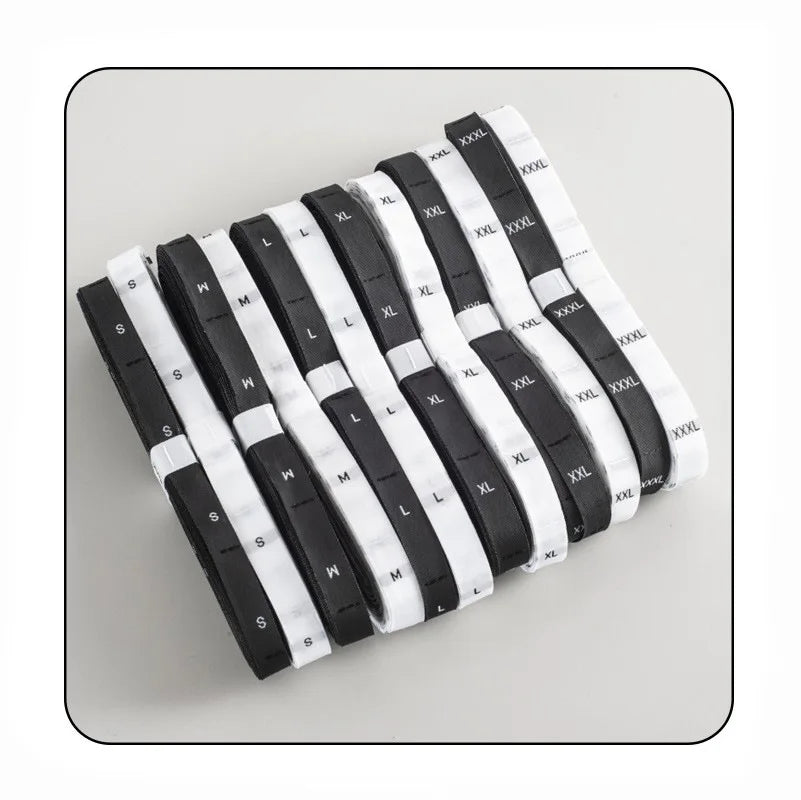Wholesale Stock Size Printed Number Clothing Labels Size 300pcs Per Roll Woven Labels for Garment