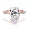 New Oval Solitaire Engagement Ring Thin Band in Sterling Silver 925