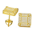 Fashion Micro Pave Rohodium Plated 925 Silver  Earring Men Stud Hip Hop Stud Earrings VVS Moissanite Earring