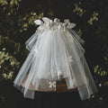High Quality White Flower Short Wedding Veil Luxurious Layered Tulle Bridal Veils With Comb for Bride 2024 Wedding Accessories