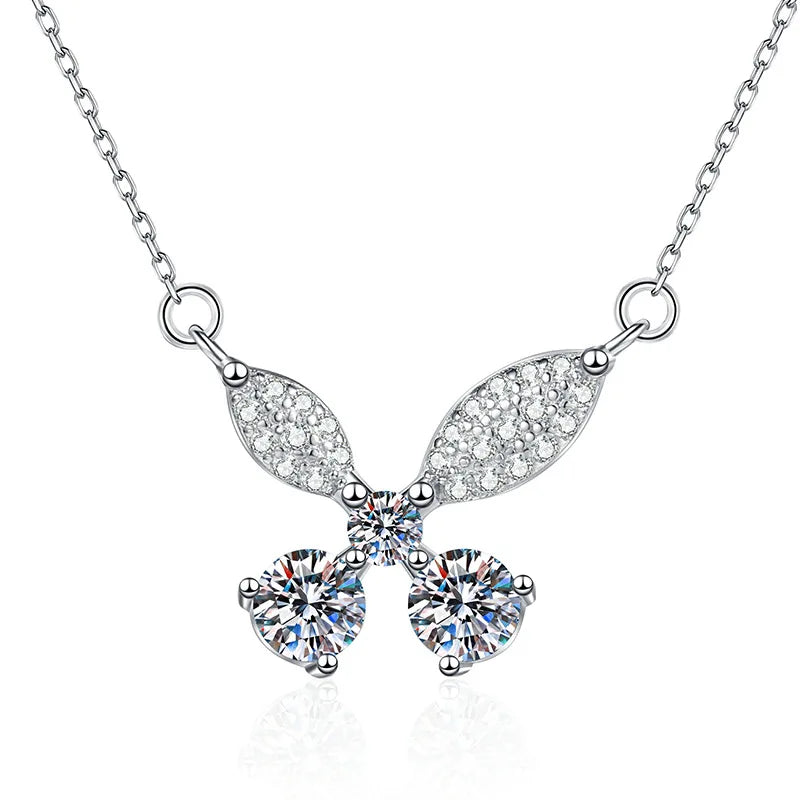925 Sterling Silver Butterfly Shape Moissanite Jewelry Pass Diamond Tester Total 1Carat Moissanite for Women Fine Jewelry