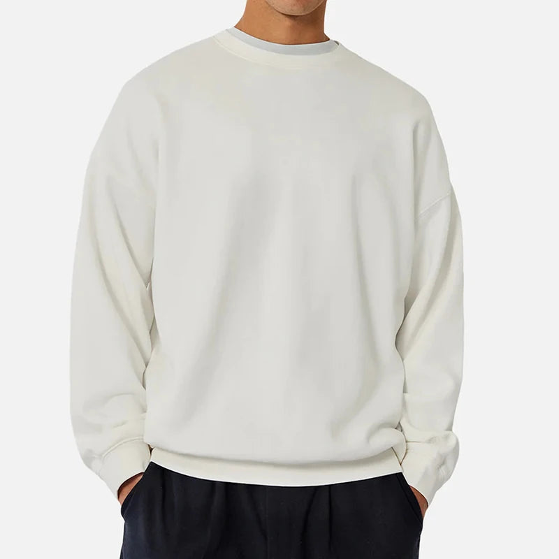 Custom Men's Sweatshirt High Quality 100% Cotton Loose Fit Terry Crewneck Printed Pattern Summer Style with Embroidered Logo