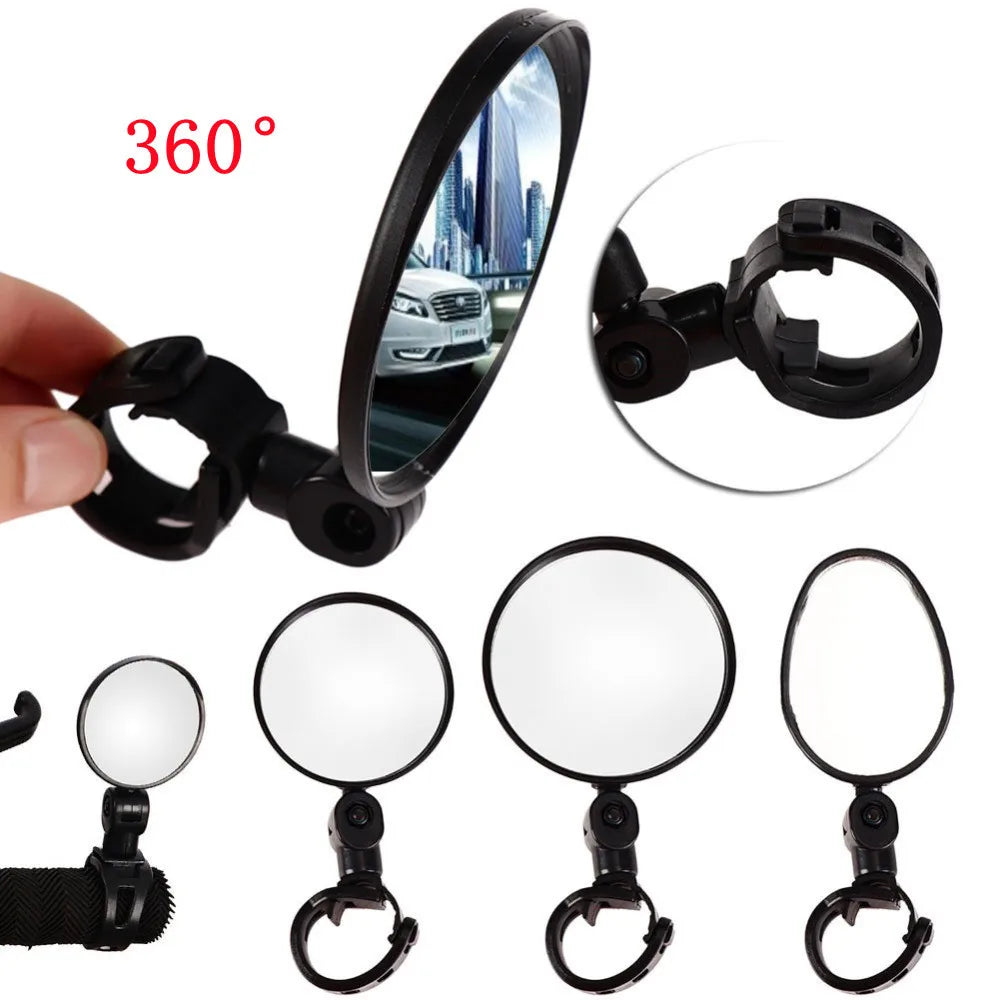 Silicone Handle MTB Bike Rearview Mirror Wide-angle Convex Mirror Bicycle Reflective Mirror