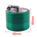 Wholesale 63mm Herb Grinder Hand Crusher 4 Pieces Zinc Alloy Smoking Crusher Custom Logo Hand Grinder