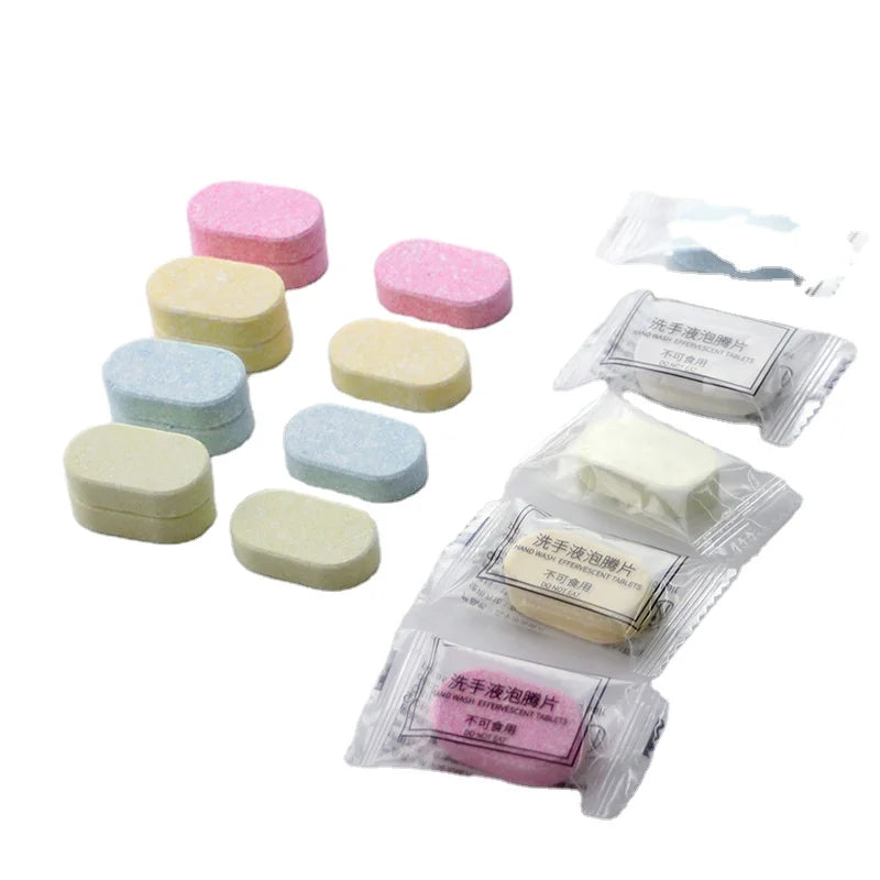 Custom Brand Fragrance Foam Hand Wash Tablet Effervescent Hand Soap Cleaning Tablets
