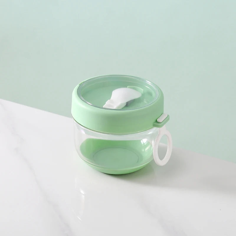 Portable Overnight Oats Container with Lid and Spoon Yogurt Breakfast on the Go Cups Oatmeal Jars Snack Container