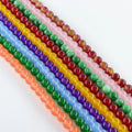 Natural Smooth Dyed Color Jade Round Loose Beads in Grey and Blue for Jewelry Making 15.5 Inches Strand