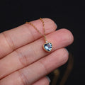 Exquisite Gold Plated Cz Heart Pendant Necklace S925 Sterling Silver Crystal Heart Necklace for Party