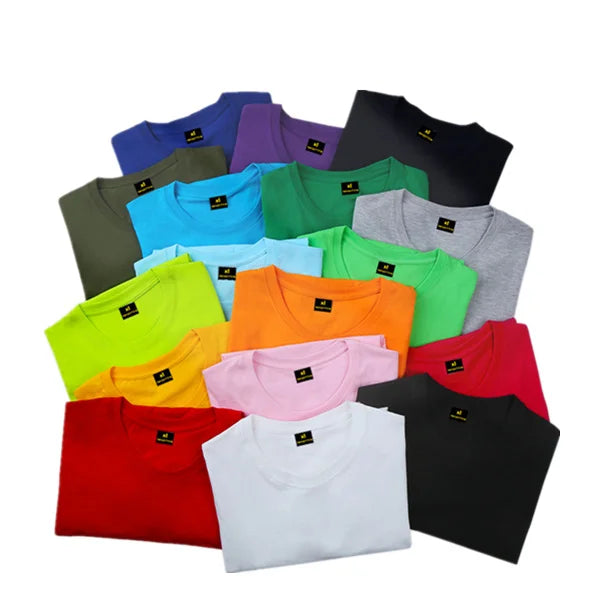Wholesale Cheap 20 Colors Round Neck Short Sleeve Plain Blank Men's T-shirt Unisex Print LOGO Advertising 200g Cotton T-shirt