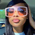 Wholesale Custom Logo Fashion Retro Candy Colors Big Frame Square Sunglasses UV400 Women Oversized Sunglasses